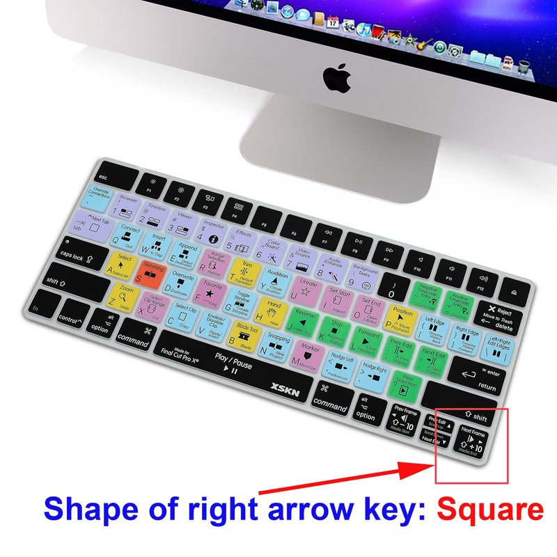 XSKN Final Cut Pro Shortcut Silicone Keyboard Cover Skin for 2015 Released Magic Keyboard MLA22LL/A A1644 (US Version) - Image 3